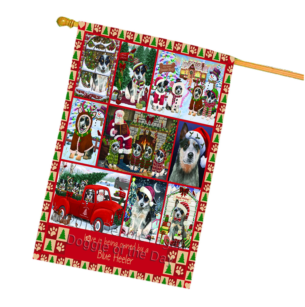 Blue Heeler Dog House Flag Christmas Double Sided 28"x40" Many Designs NWT NEW - Picture 31 of 72