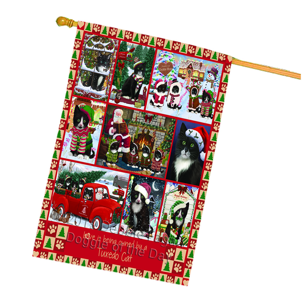 Tuxedo Cat House Flag Christmas Double Sided 28"x40" Many Designs NWT NEW - Picture 30 of 58