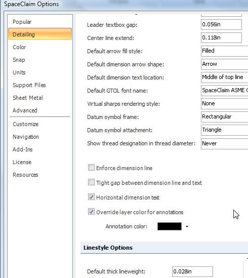 Color Override Option