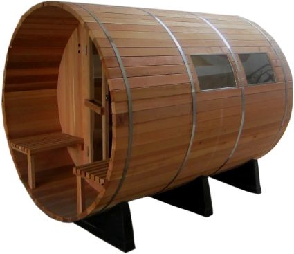 6' Four Person Nordic Pine Outdoor Barrel Sauna 