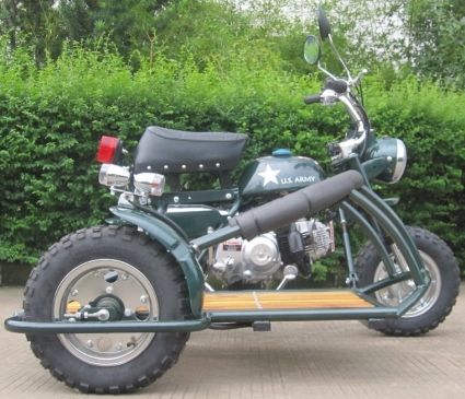110cc 4 Stroke Retro Motor Bike with Cargo Sidecar