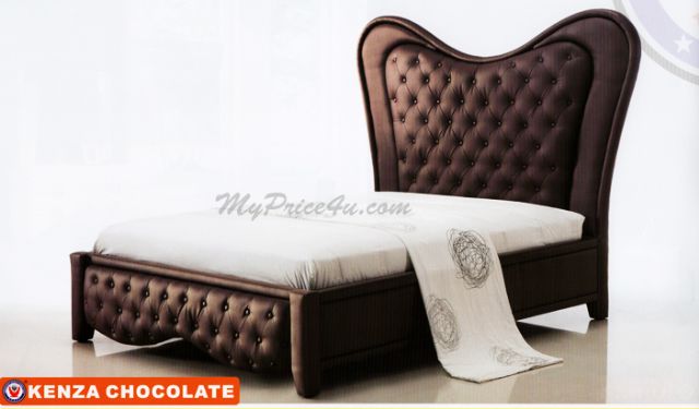 Kenza Chocolate Upholstered Bed by American Eagle