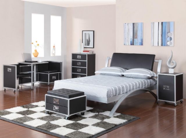 LeClair Gun Metal Twin Bed 300200T Coaster