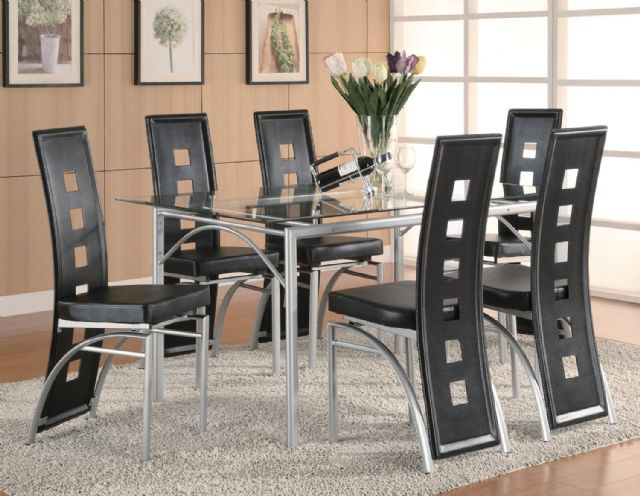 Los Feliz Contemporary Metal Dining Table set