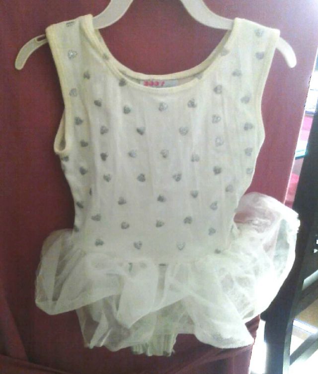 Little girls ballerina white/silver tutu