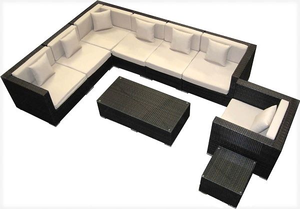 High Quality 9 Piece Wicker Outdoor Patio Sofa Set