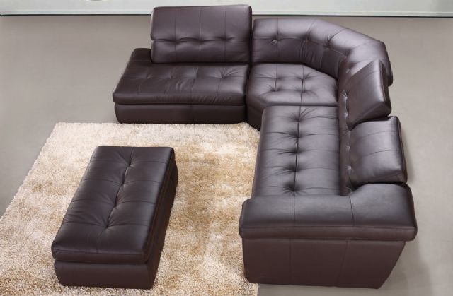 397 Italian Leather Sectional Chocolate Color 