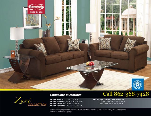 Zuri Collection Graphite Microfiber Sofa 50400 