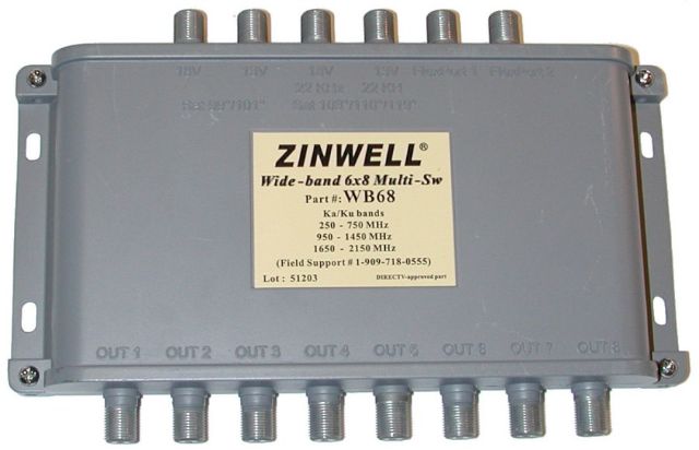 Zinwell Wide Band 6x8 Multi-Switch for DirecTV