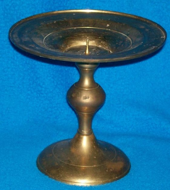 8 inch Round Brass Candle Holder