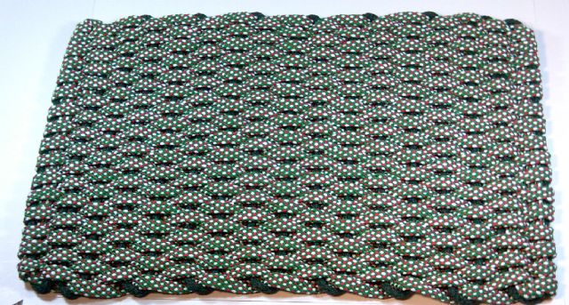 Hand woven Christmas rope doormats made in USA 