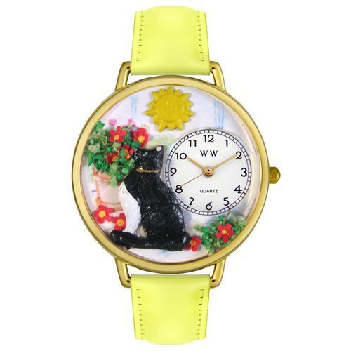 Basking Cat Watch in Gold (Unisex) 