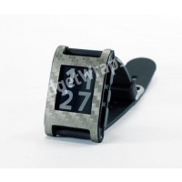 Dark Pewter Carbon Fiber Film and Screen Protector For Pebble Watch 