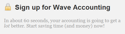 WaveAccounting quick signup