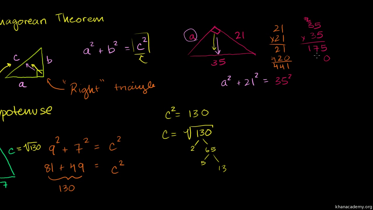 pythagorean theorem khan academy