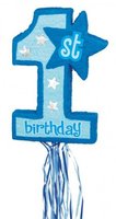Number 1 First Birthday Pinata: Blue