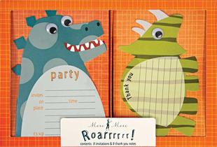 Dinosaur Roarr Invitations and Thank You Cards