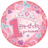 1st Birthday Princess Plates