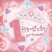 1st Birthday Princess Napkins