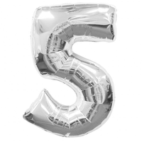 Giant Foil Silver Number 5 Balloon