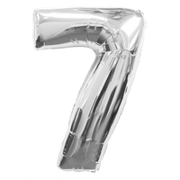 Giant Foil Silver Number 7 Balloon