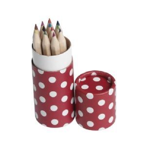 Red Spotty tube 12 coloured pencils