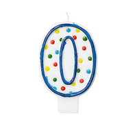 '0' Polka Dots Birthday Candle