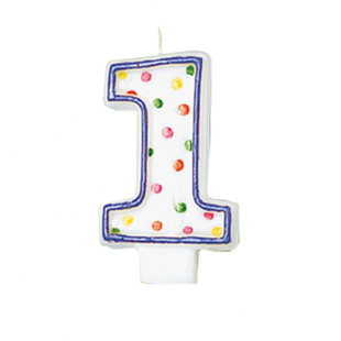 '1' Polka Dot Birthday Candle 