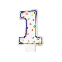 '1' Polka Dot Birthday Candle 