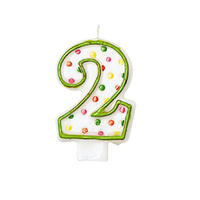 '2' Polka Dot Birthday Candle