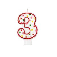 '3' Polka Dot Birthday Candle