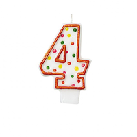 '4' Polka Dot Birthday Candle