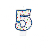 '5' Polka Dot Birthday Candle