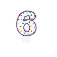 '6' Polka Dot Birthday Candle