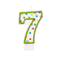'7' Polka Dot Birthday Candle