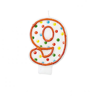 '9' Polka Dot Birthday Candle