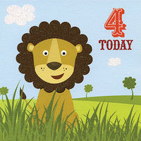 Jungle Buddies 4 Today Birthday Card