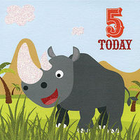 Jungle Buddies 5 Today Birthday Card