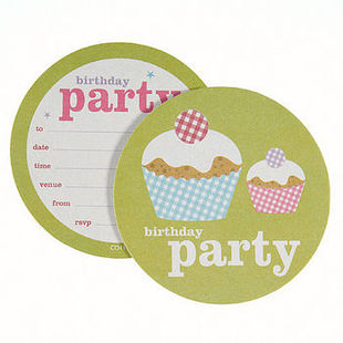 Cupcake Party Invite Coasters