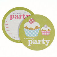 Cupcake Party Invite Coasters