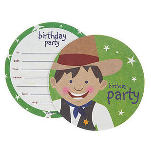 Cowboy Party Invite Coasters