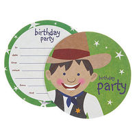 Cowboy Party Invite Coasters