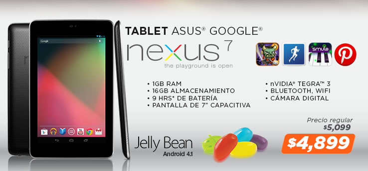 Tablet Nexus 7 en la Venta Nocturna de MiPC
