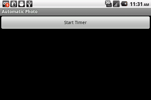 Automatic photo app interface a button for the automatic picture app