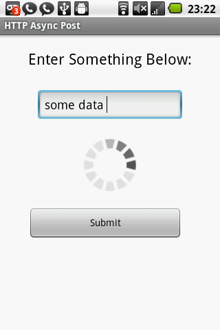an android application sending data via http, a progress bar shows the progress