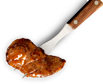 Steak on Fork