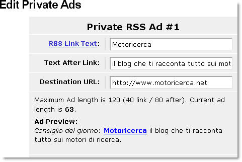 Esempio FeedVertising