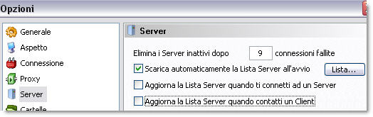 Le opzioni di eMule