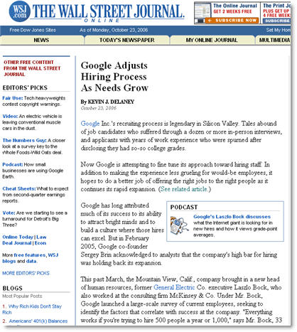Articolo completo sul WSJ