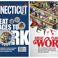 Front cover and feature design for Connecticut Magazine